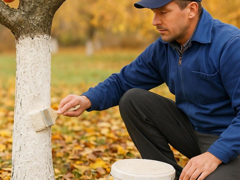 Как побелка деревьев поможет вашему саду пережить зиму