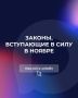 Новые законы, вступающие в силу в ноябре