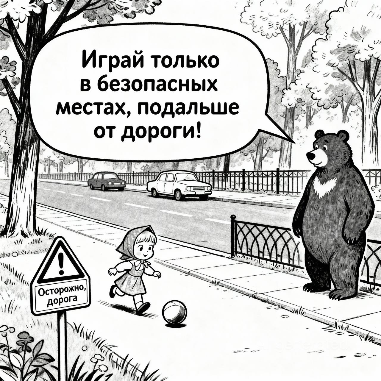 Продолжаем серию постов с нашими героями Машей и Медведем, которые учат детей основам безопасности Продолжаем серию постов с нашими героями Машей и Медведем, которые учат детей основам безопасности