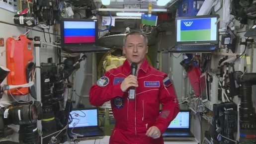 С борта МКС об открытии Национального центра «Россия» в Югре