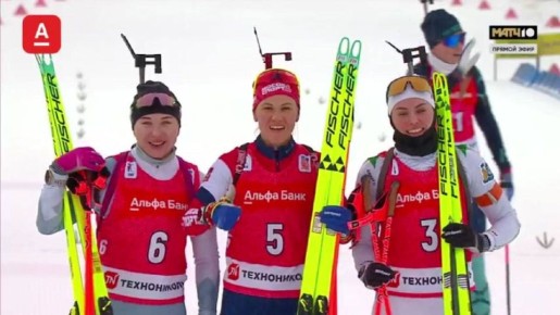 Виктория Метеля завоевала «бронзу» в большом масс-старте на Кубке России по биатлону