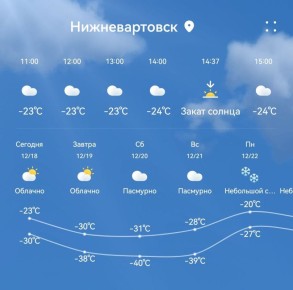 Морозы до -40 градусов. В ближайшие дни в Нижневартовске серьезно похолодает