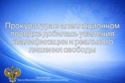 Прокуратура в апелляционном порядке добилась усиления квалификации и реального лишения свободы