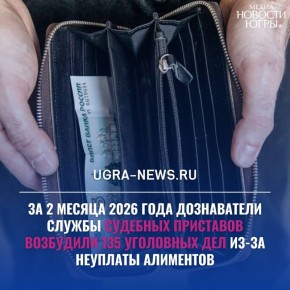 В ХМАО за два месяца текущего года судебные приставы возбудили 135 уголовных дел из-за неуплаты алиментов