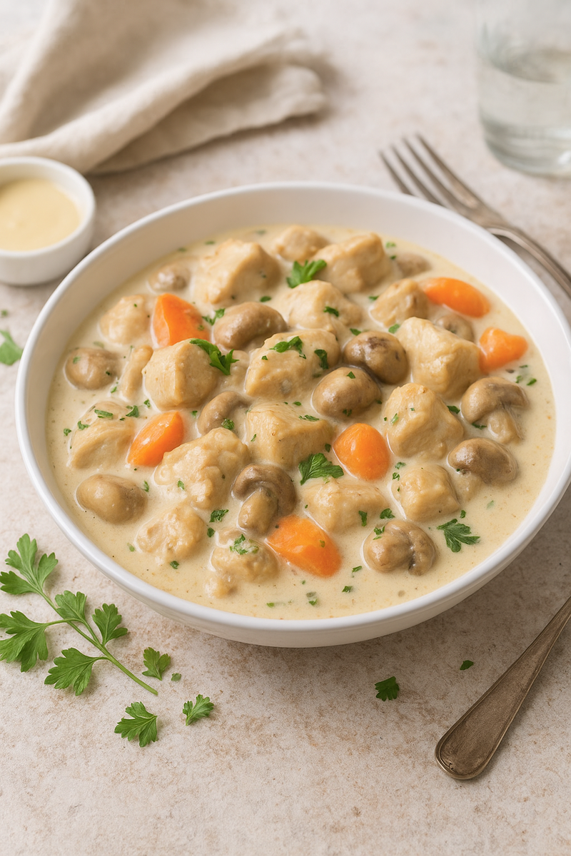 Фрикасе из курицы: откройте для себя нежность и вкус