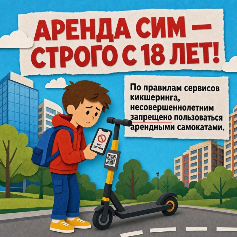 Родители, помните: арендовать электросамокаты можно только с 18 лет Родители, помните: арендовать электросамокаты можно только с 18 лет