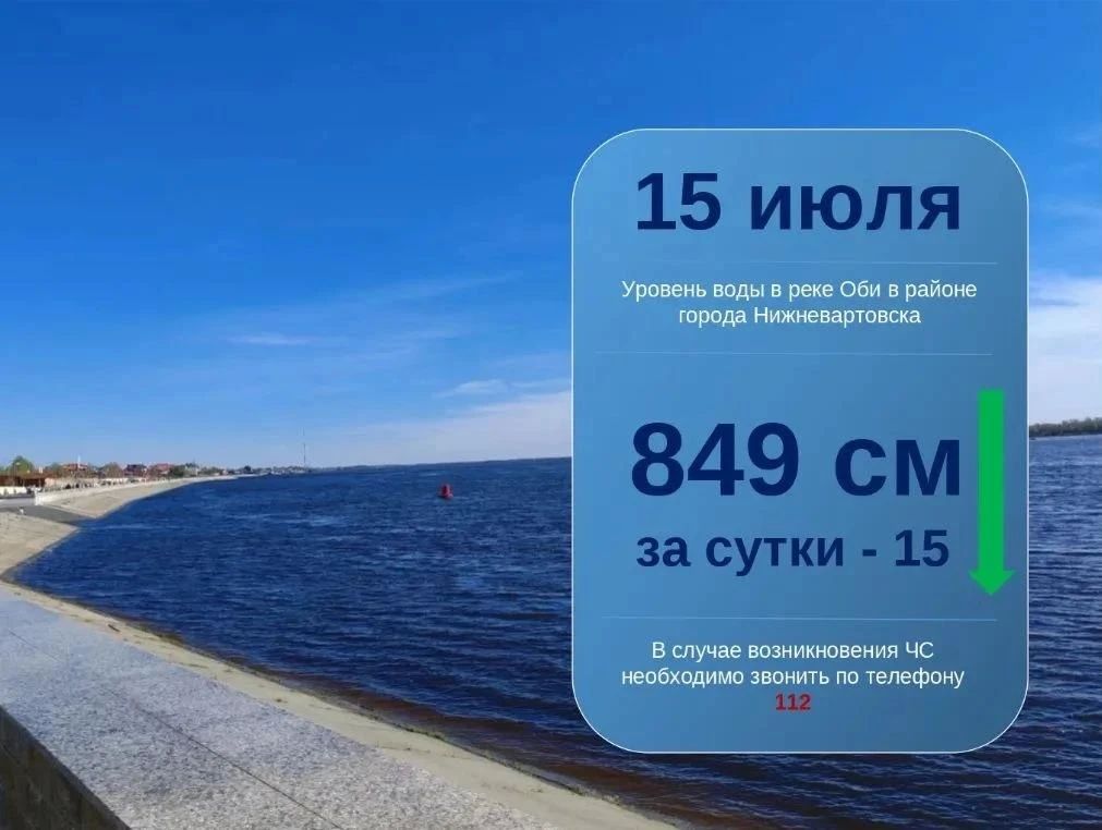 По информации Ханты-Мансийского центра по гидрометеорологии и мониторингу окружающей среды - филиала «Обь-Иртышское управление по гидрометеорологии и мониторингу окружающей среды», сегодня, 15 июля, уровень воды в реке Оби...