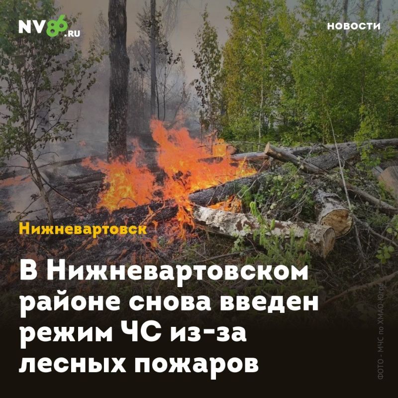 В Нижневартовском районе снова введен режим ЧС из-за лесных пожаров