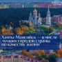 Ханты-Мансийск вошёл в десятку лучших городов России по качеству жизни