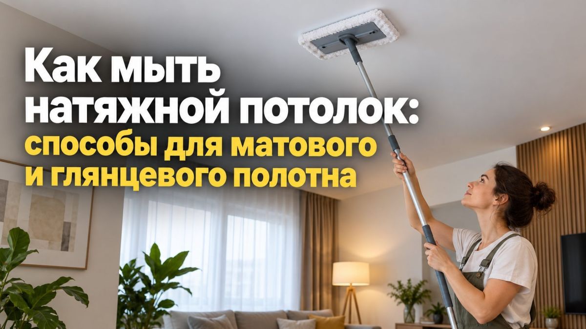 Без разводов и повреждений: как правильно мыть натяжной потолок