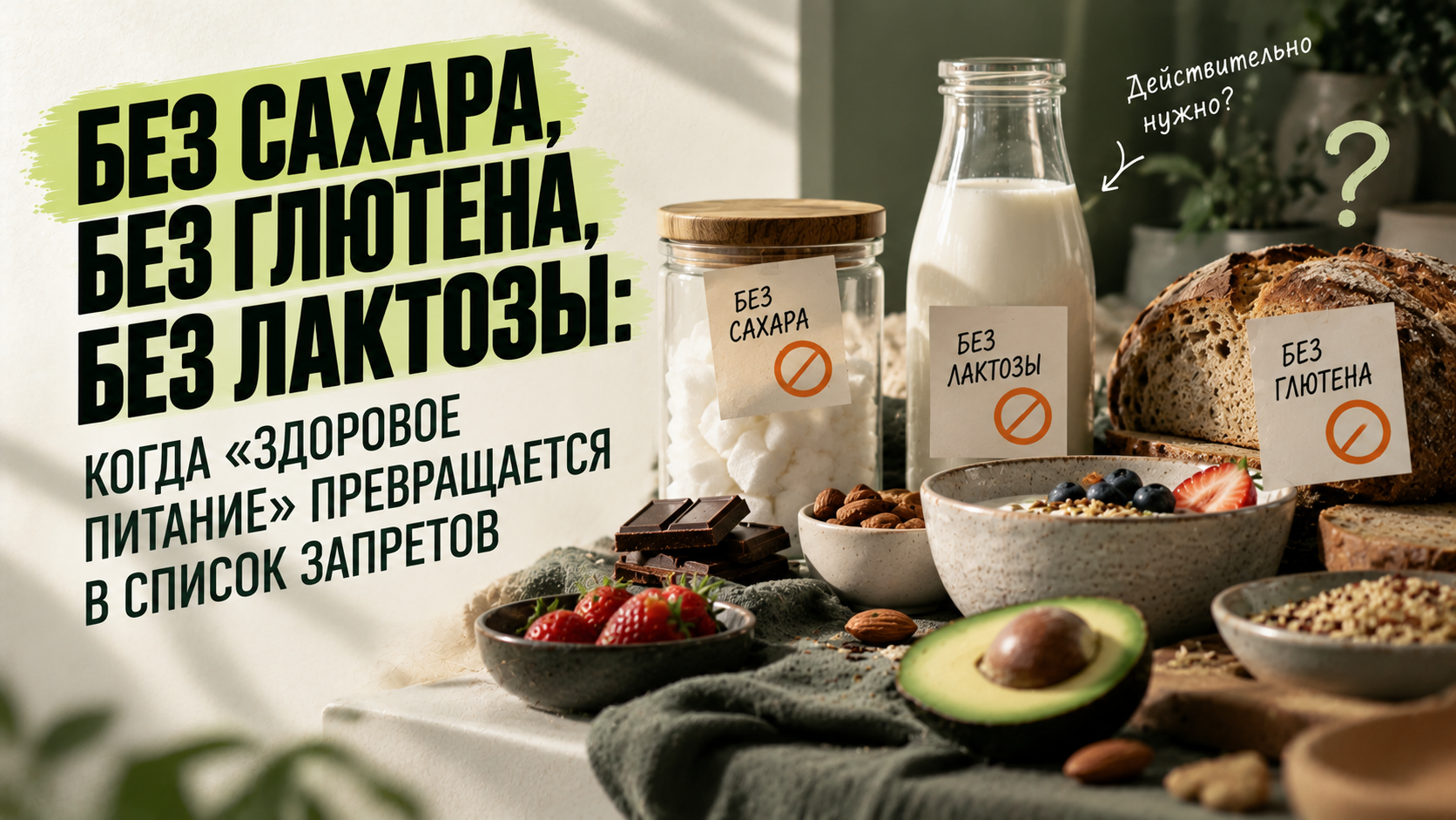 Без сахара, глютена и лактозы: когда забота о здоровье оборачивается лишними запретами